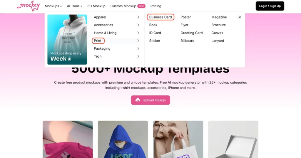 pick a business card from the print section on how to make branding mockup