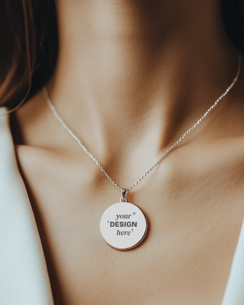 silver pendant mockup