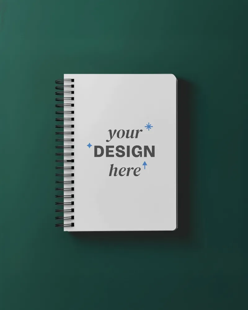 spiral bound notebook mockup