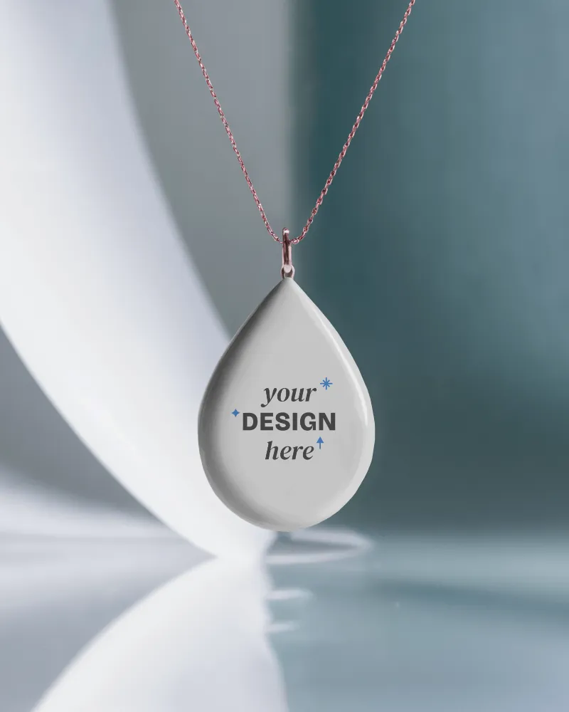 teardrop necklace mockup