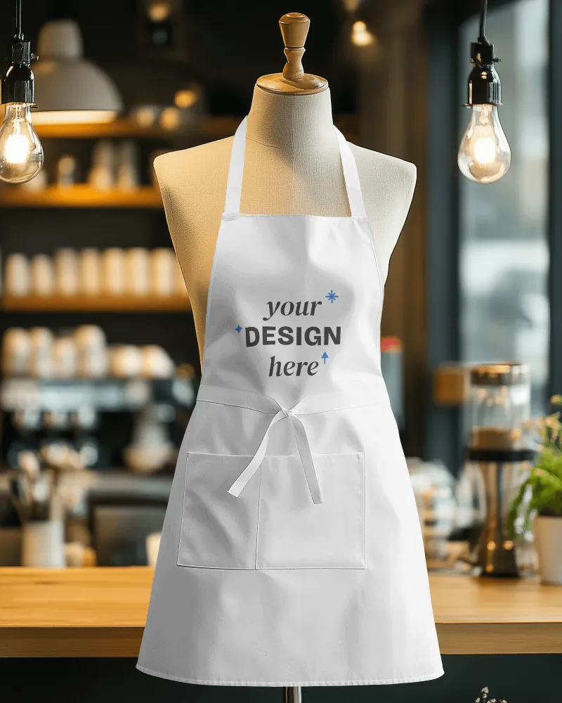 trendy chef wear apron mockup