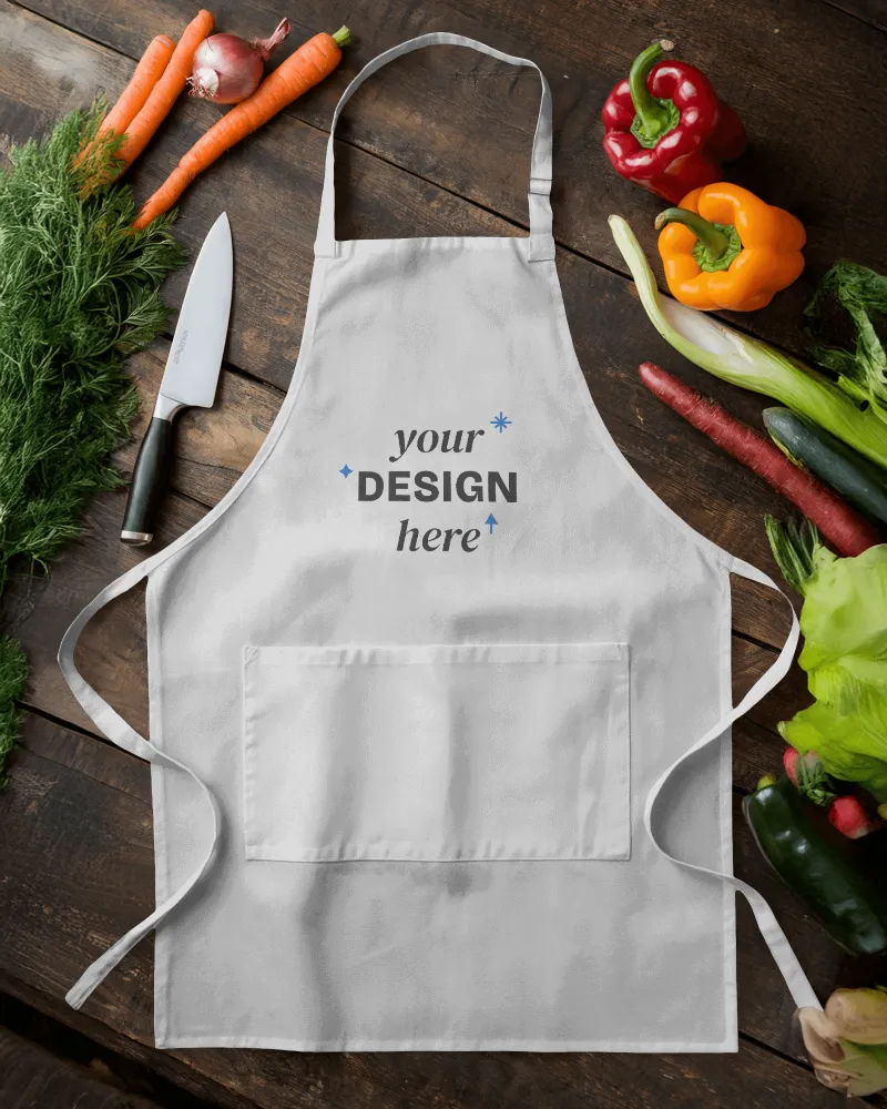 wooden table apron mockup