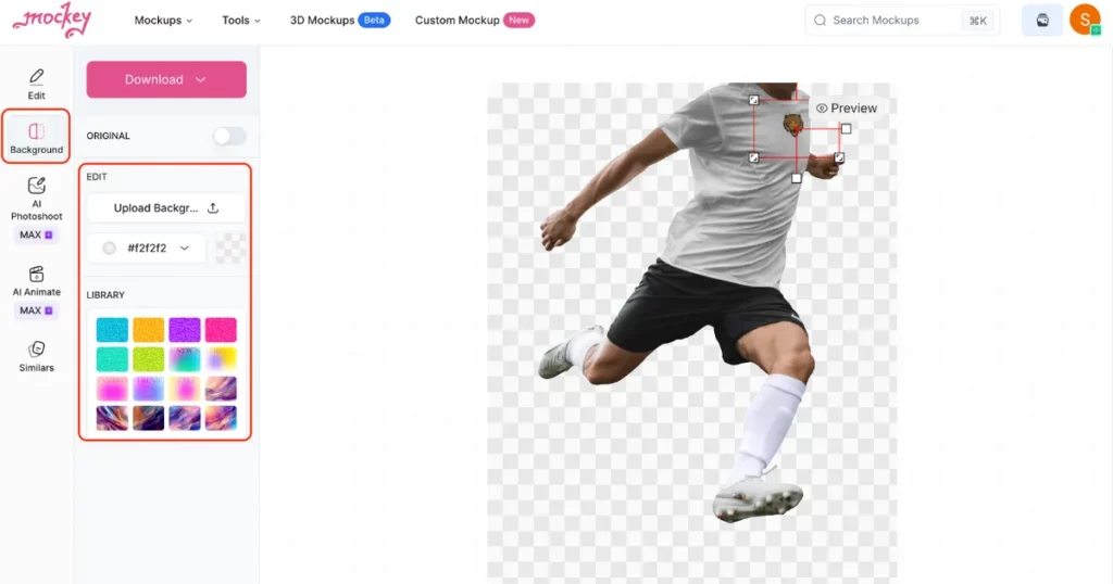 change the background in mockey ai