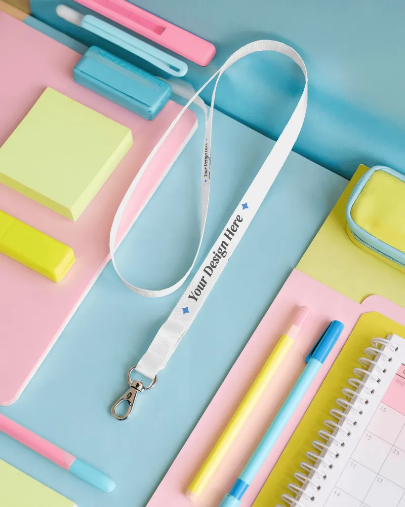 lanyard mockup with metal clip