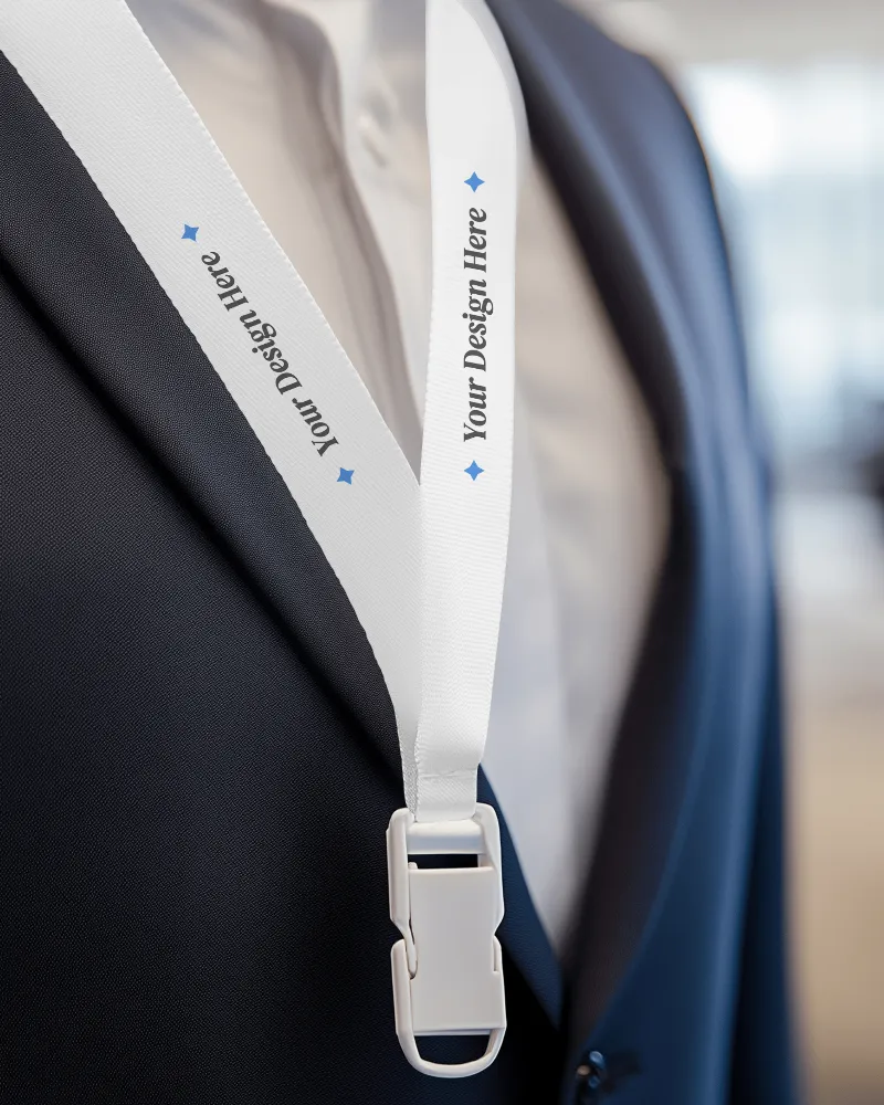 lanyard mockup with plastic clip