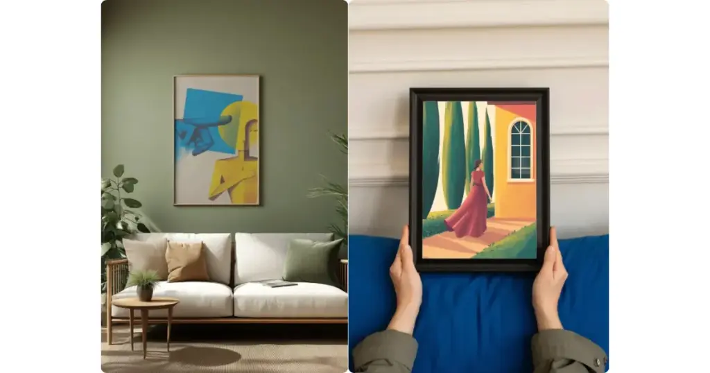photo frame mockup in mockey ai