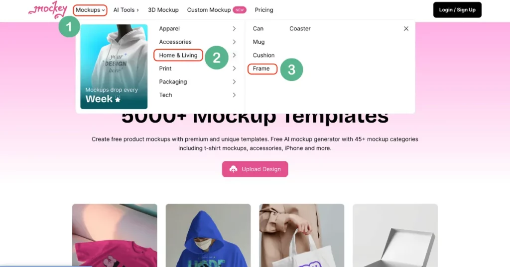 pick frame in home and living section in mockey ai