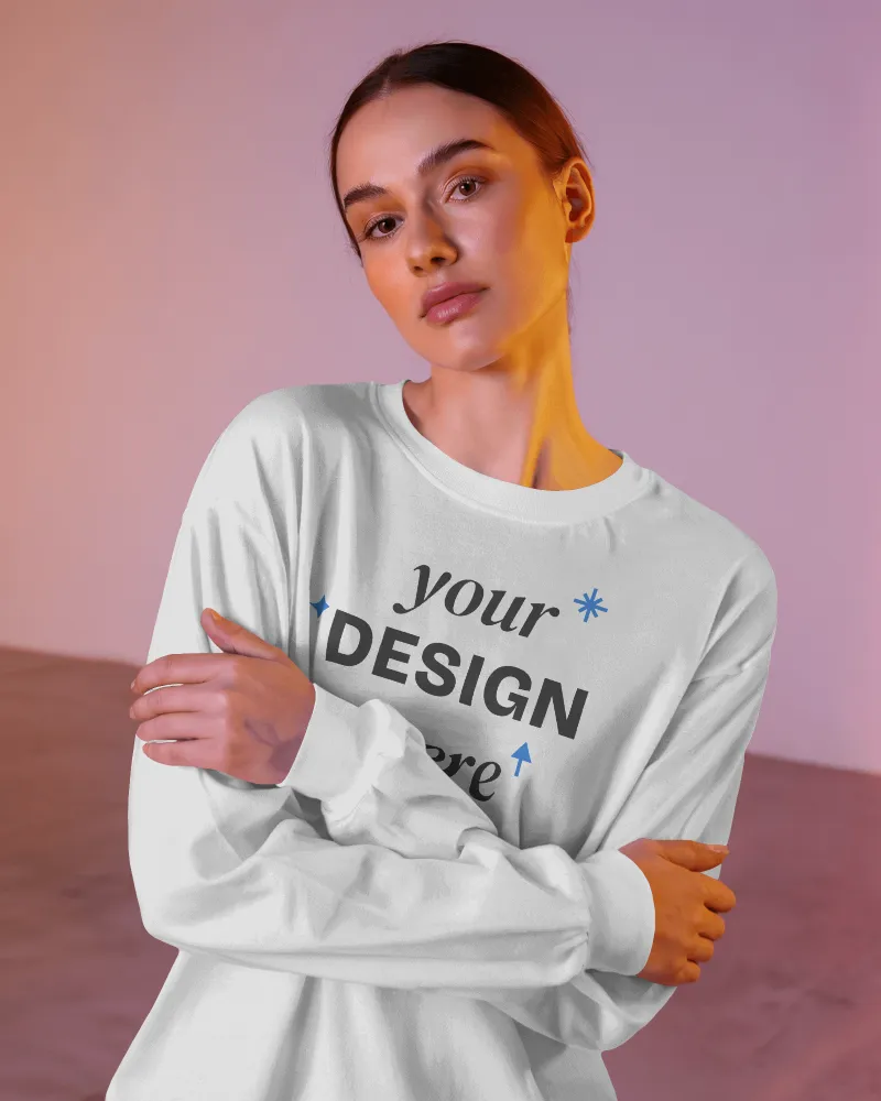 women full sleeve t-shirt mockup