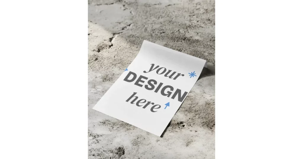 a4 flyer sits on a concrete surface
