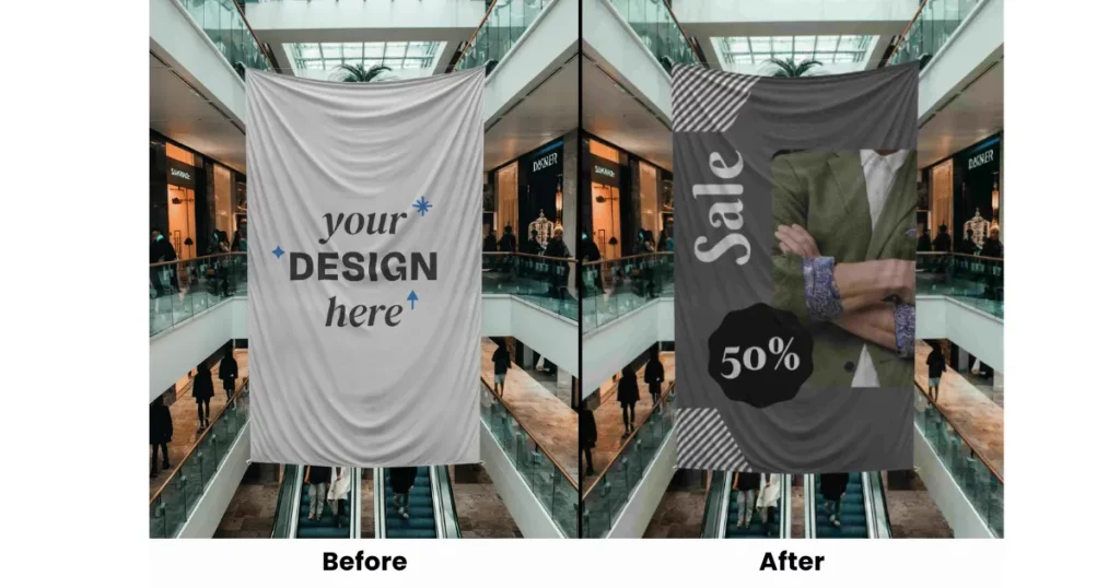 hanging banner mockup templates