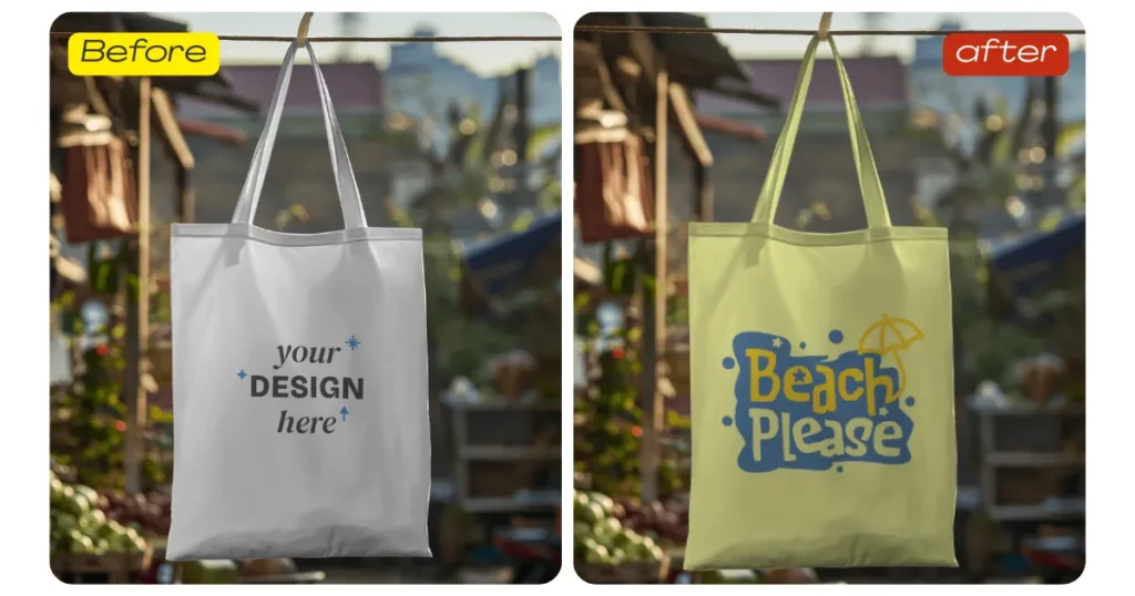 hanging canvas tote bag
