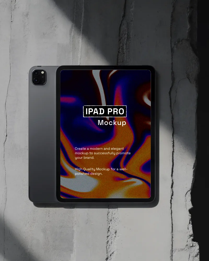ipad pro display mockup on grunge