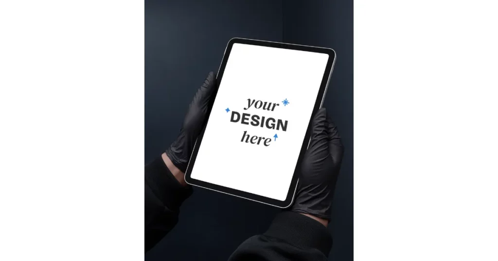 ipad pro held in both hands