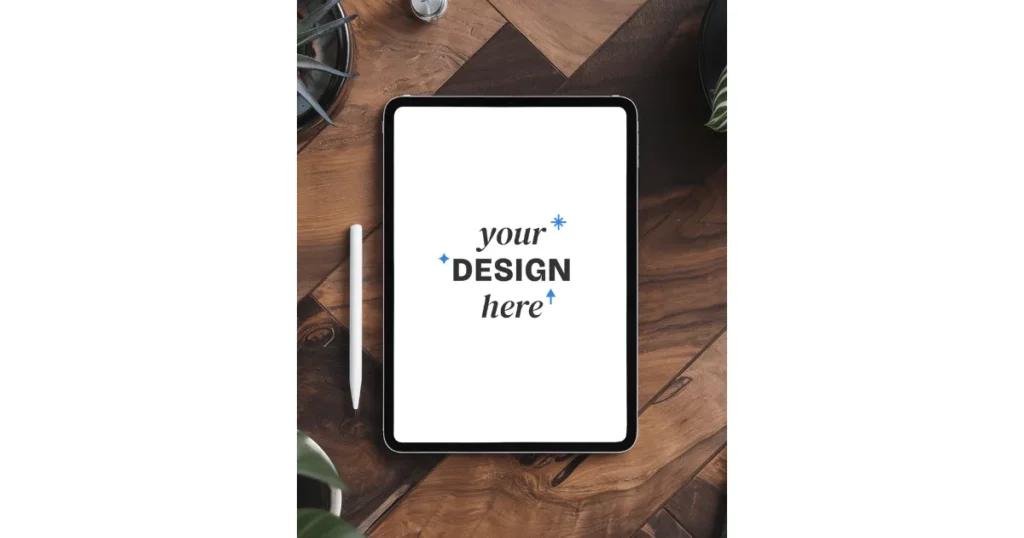 ipad pro placed on a wooden desk