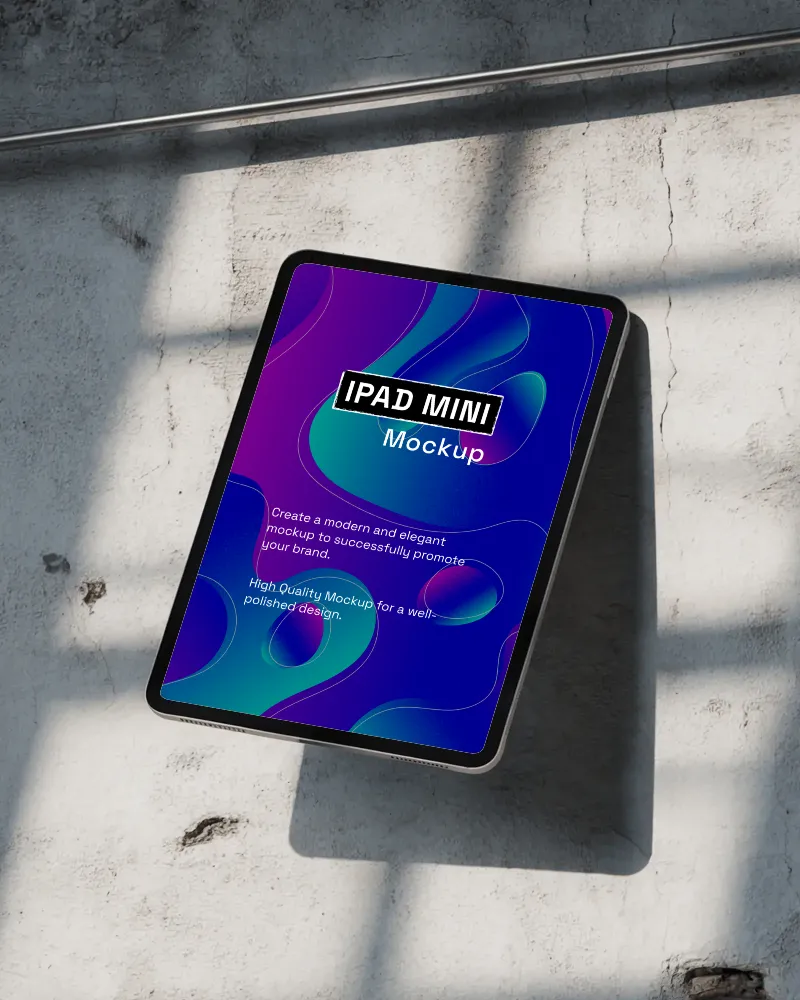 minimalist floating ipad mini-mockup