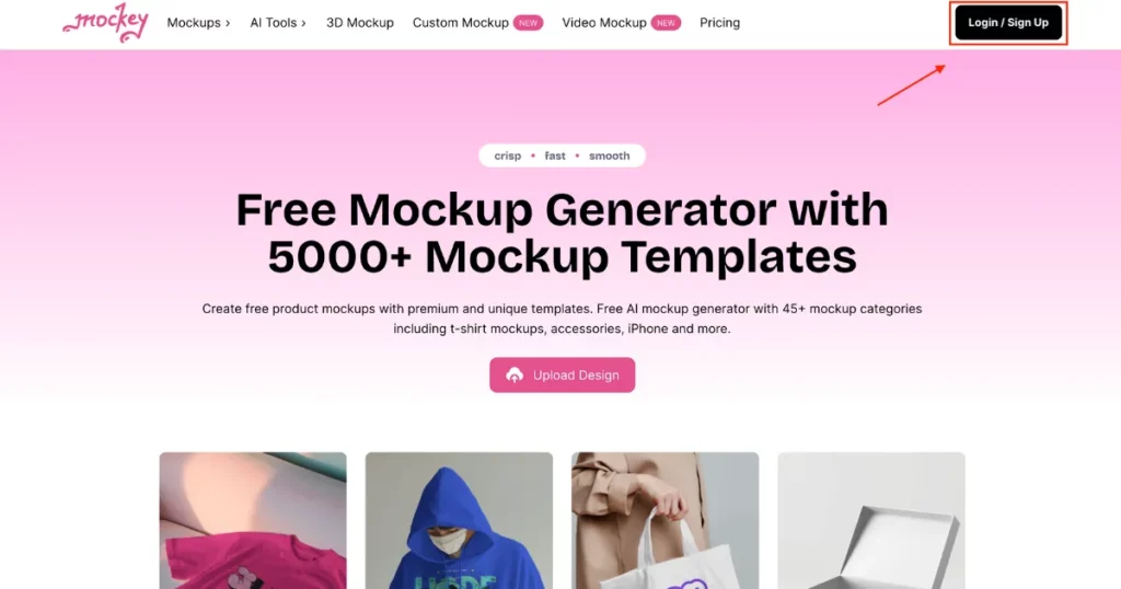 sign up at mockey ai
