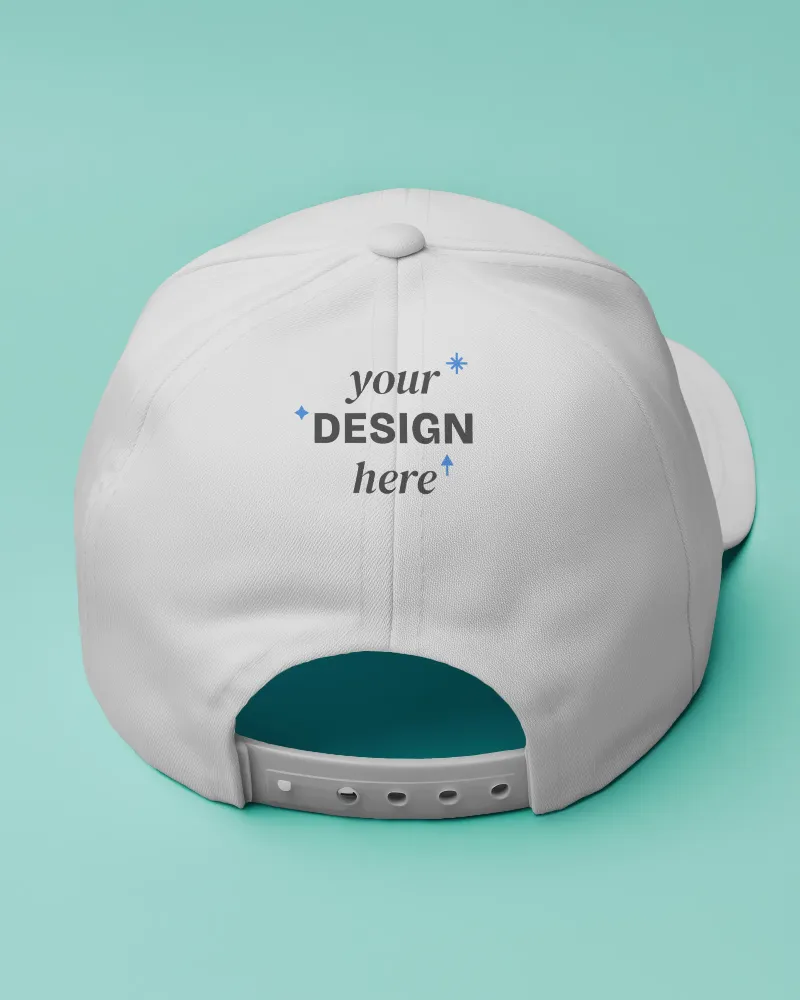 trendy white snapback hat mockup