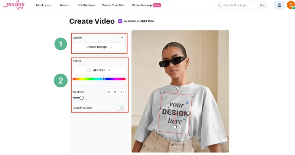 upload and customize design