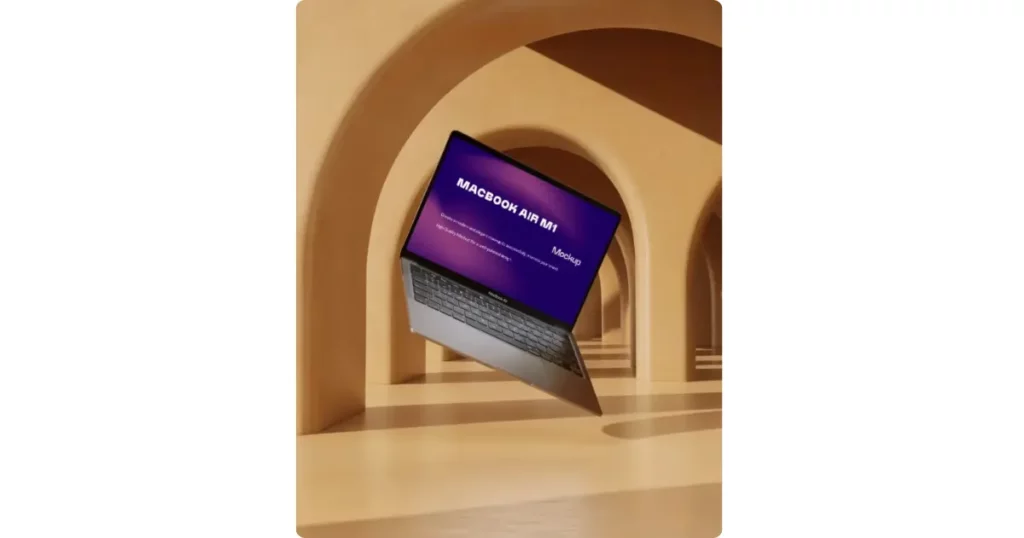 a floating macbook air m1