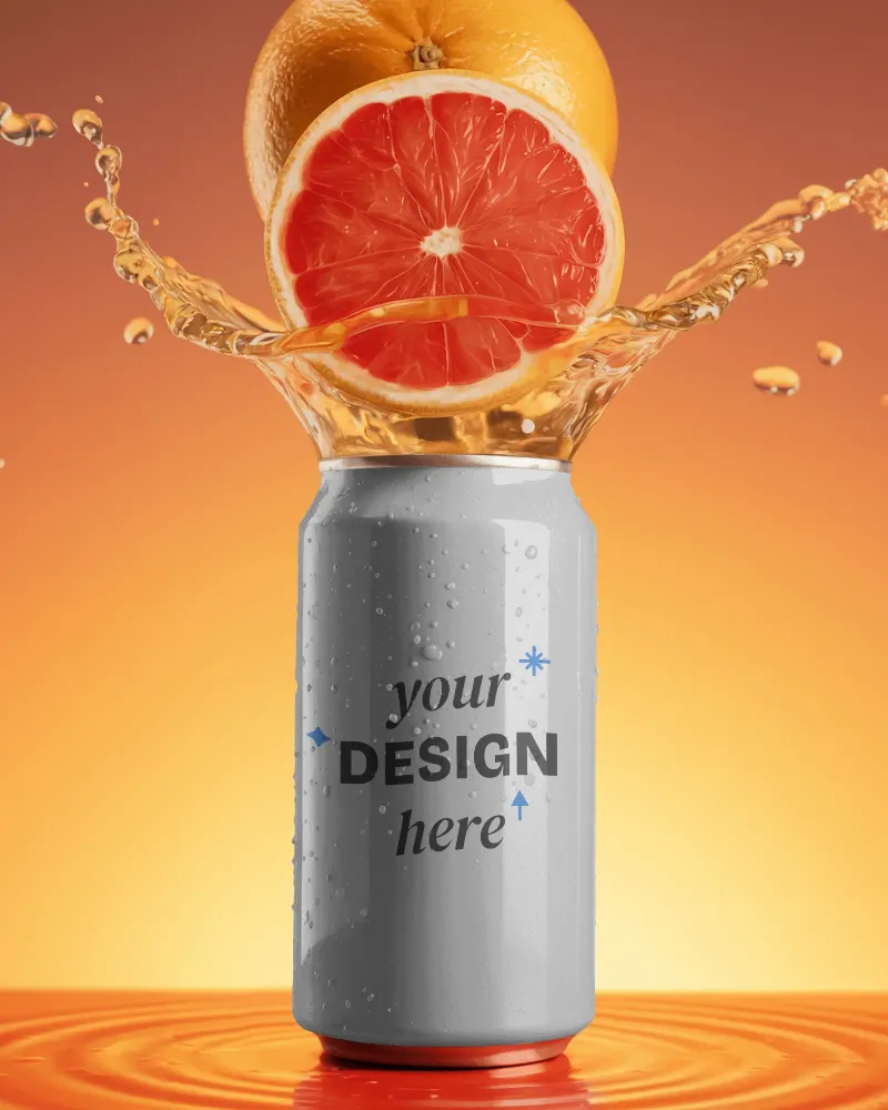 can mockup with grapefruit burst