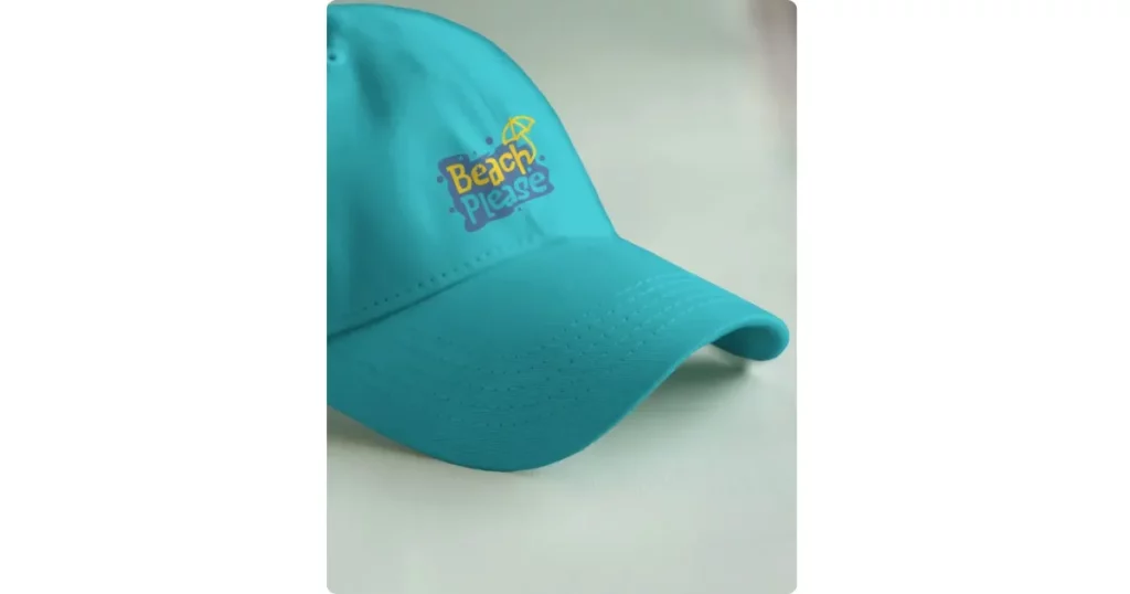 close view of a baseball cap