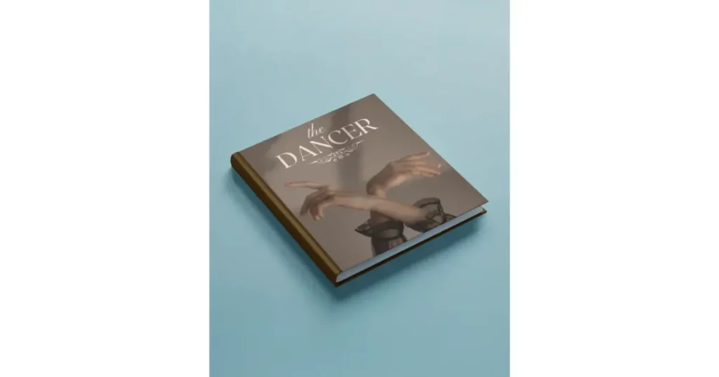 a square book lies on a blue background