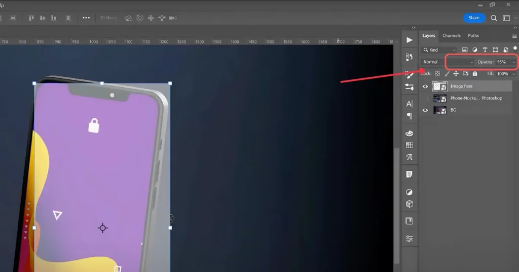 adjust the opacity