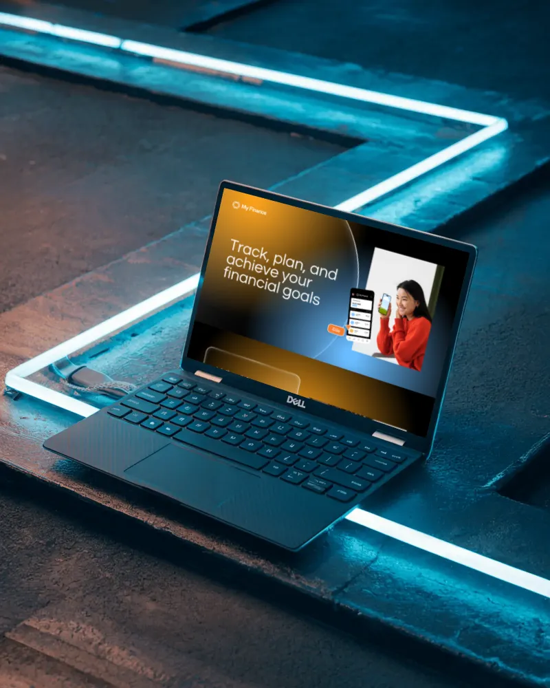 dell laptop mockup with website