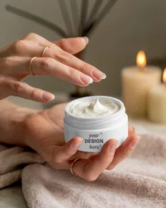 hand held jar cosmetic mockup