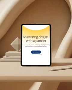 ipad mini mockup showing website hero section as mockup