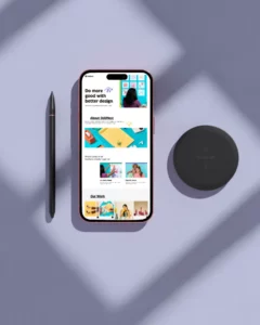 iphone 15 pro mockup with minimal background
