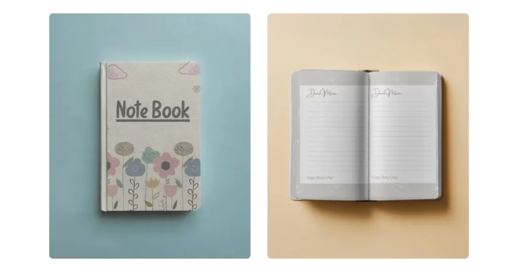 notebook mockups for print on demand