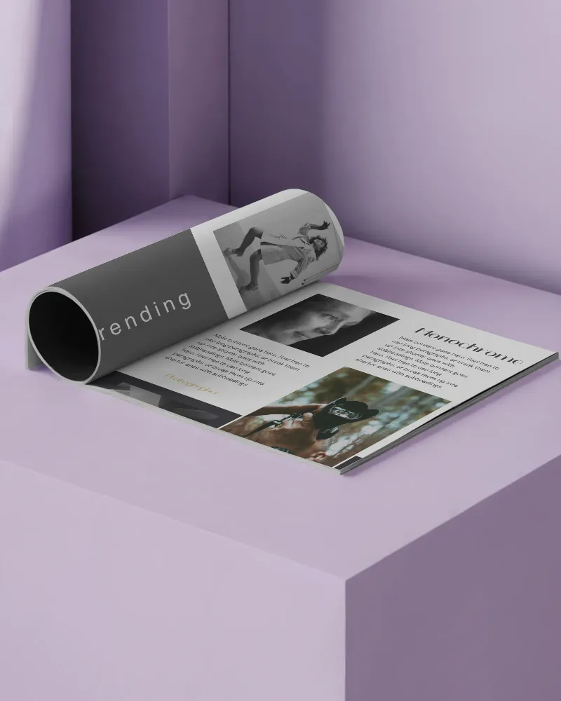 folded magazine mockup