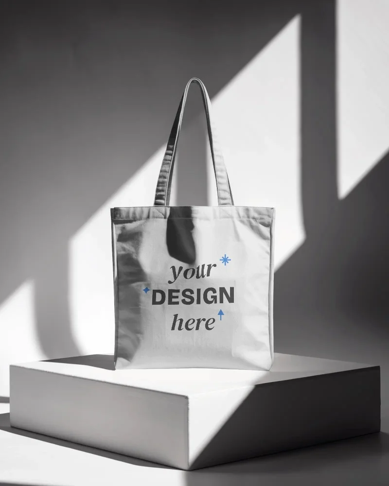 stylish minimalist tote bag mockup for custom logo branding and promotional merchandise design