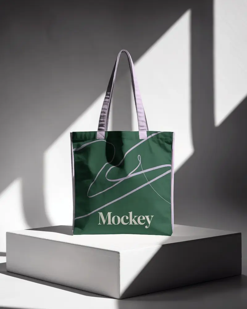stylish minimalist tote bag mockup for custom logo branding and promotional merchandise design