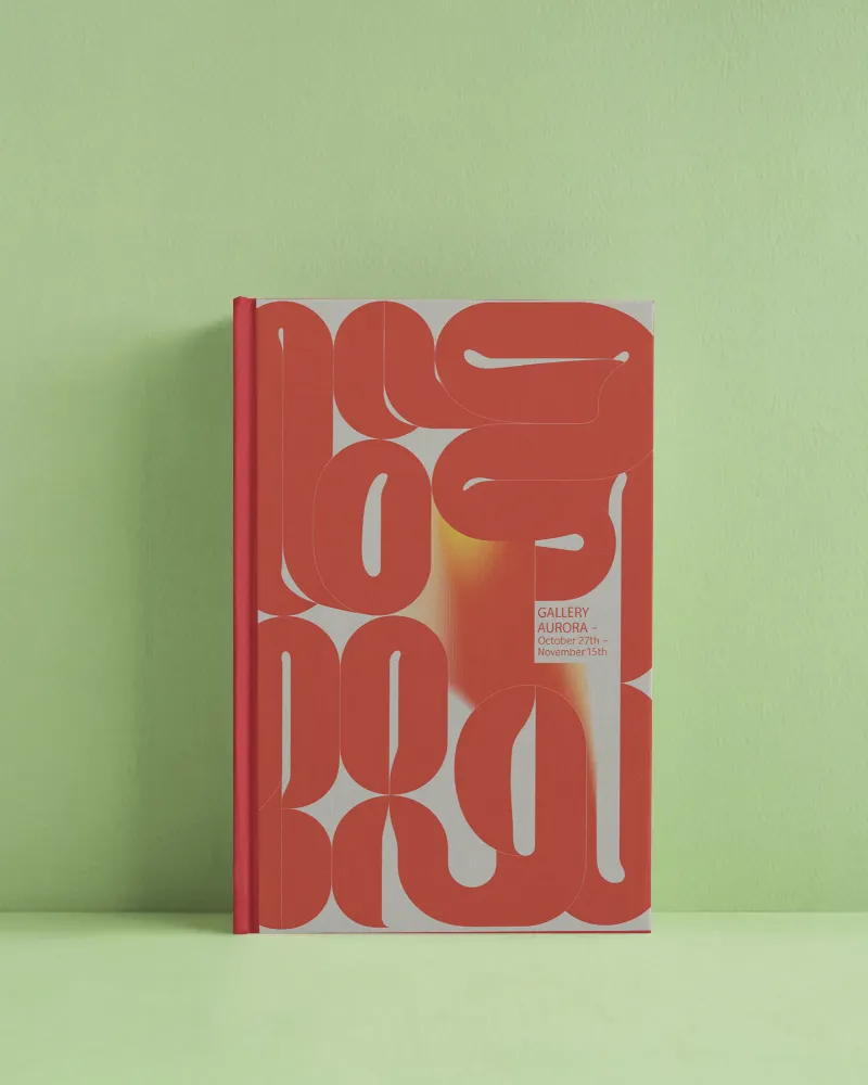 upright book mockup on pastel green textured