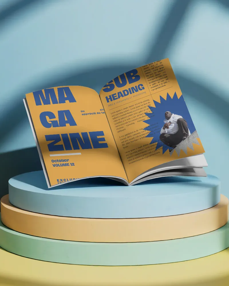 open magazine mockup