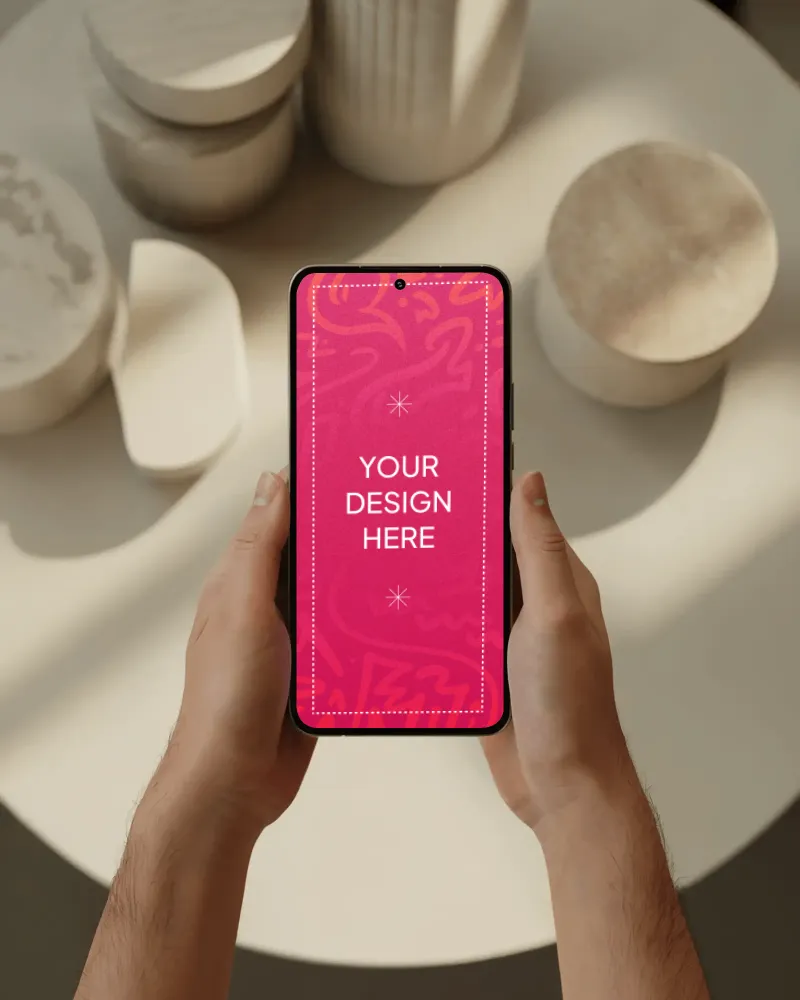 Hand Holding Phone Mockup