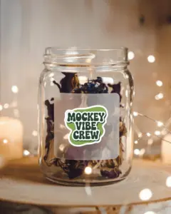 apothecary jar sticker mockup herbal product label minimalist design cosmetic packaging inspiration