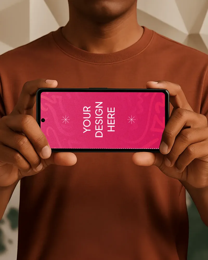 horizontal phone mockup