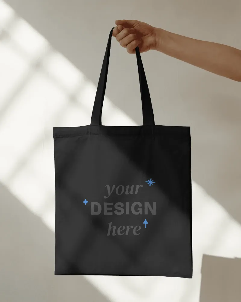 Black Tote Bag Mockup