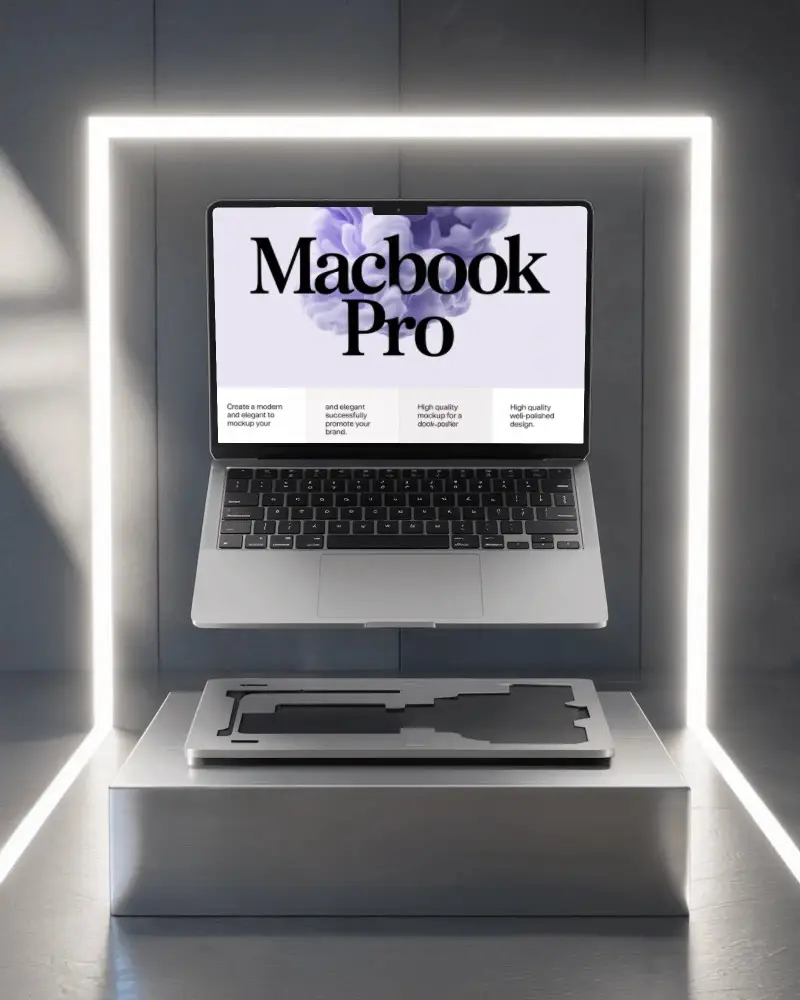 Floating MacBook Mockup