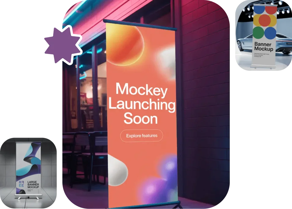 Free Roll Up Banner Mockup Generator