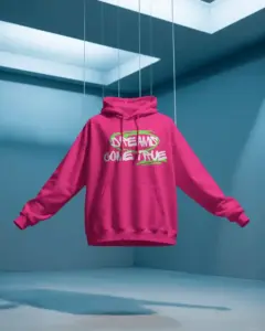 Front View Hoodie Mockup Floating in Minimal Graphic Showcase
