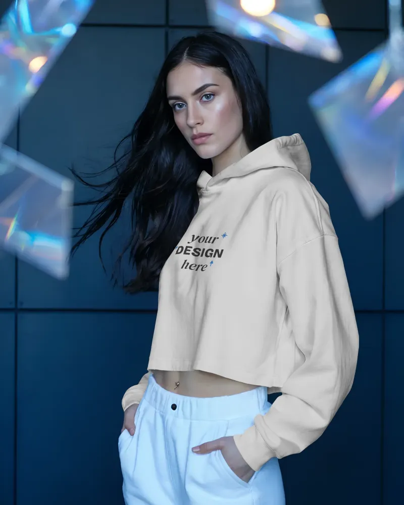 crop hoodie mockup