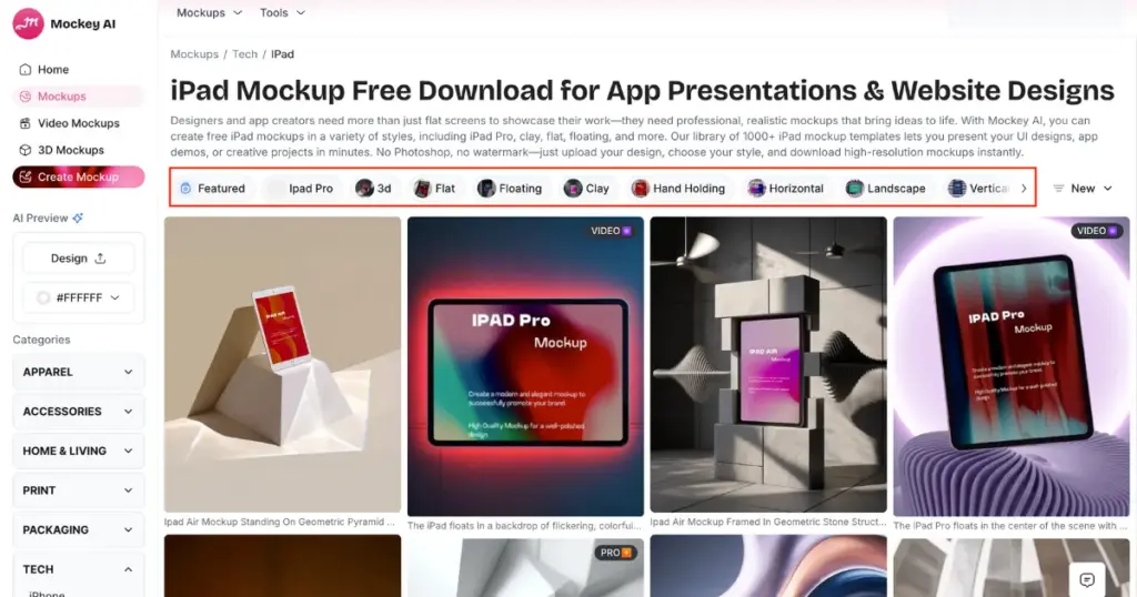 ipad mockups to explore