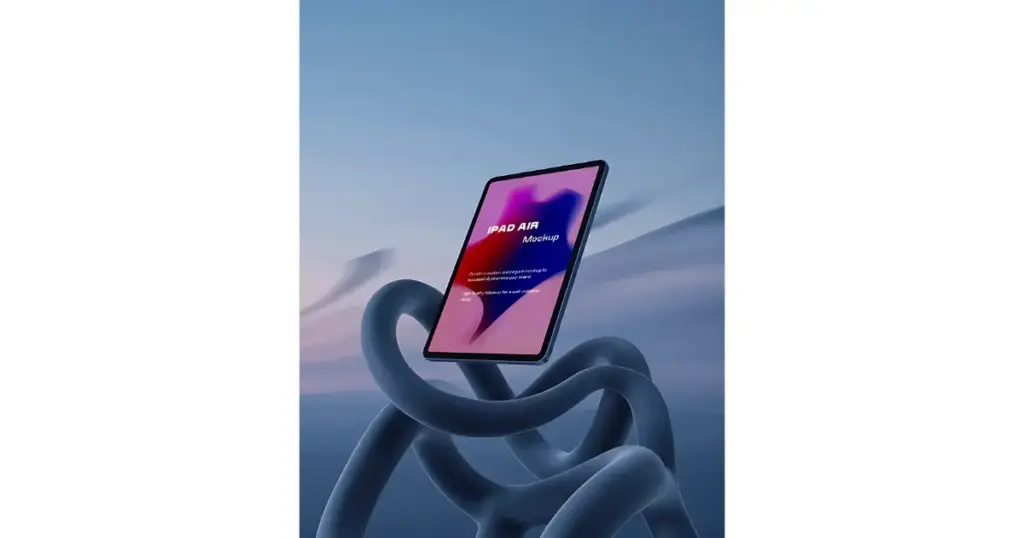 mockey ai's floating ipad mockup