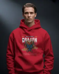 spotlight hoodie mockup on male model dark background moody style clean front view