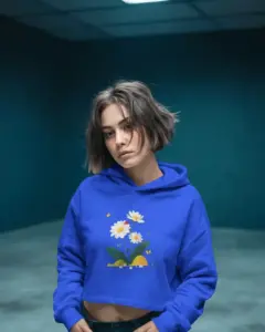 stylish midriff baring hoodie mockup made with soft fabric for modern urban fashion looks