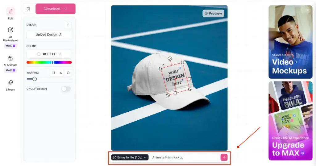 use prompt for digital mockup
